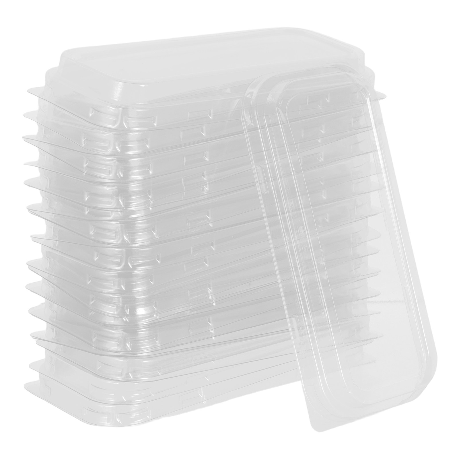 Kitchen And Baking Tools - 50個入り プラスチック製パン蓋 - 透明な長方形ケーキパンカバー 19.5x7.5x2.5cm 省スペースでおしゃれなデザイン