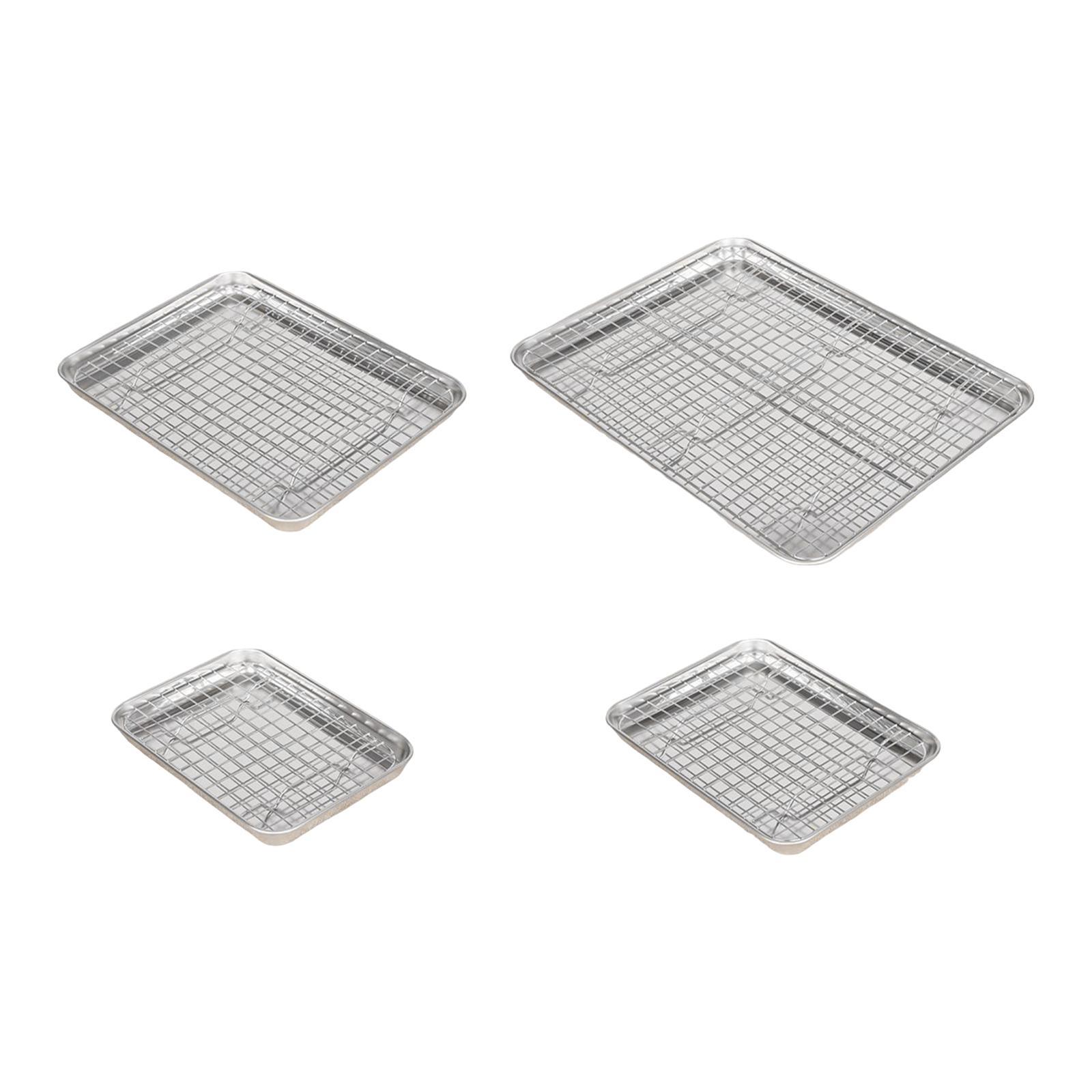 Kitchen Baking Tray Rack - ステンレス製ベーキングシート ラック付き 多用途ベーキングパンセット 調理・ロースト・パン焼き用 キッチン用品