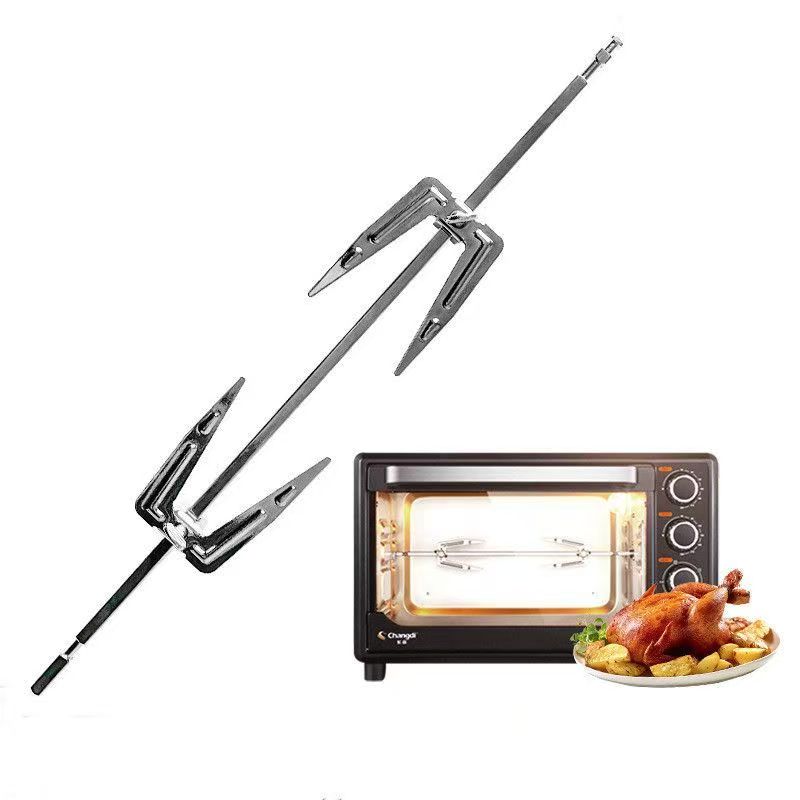Kitchen Baking Tray Rack - ステンレス鋼回転エアフライヤーフォークローストチキン串魚肉グリルラックロースターフォークバーベキューツールオーブンアクセサリー