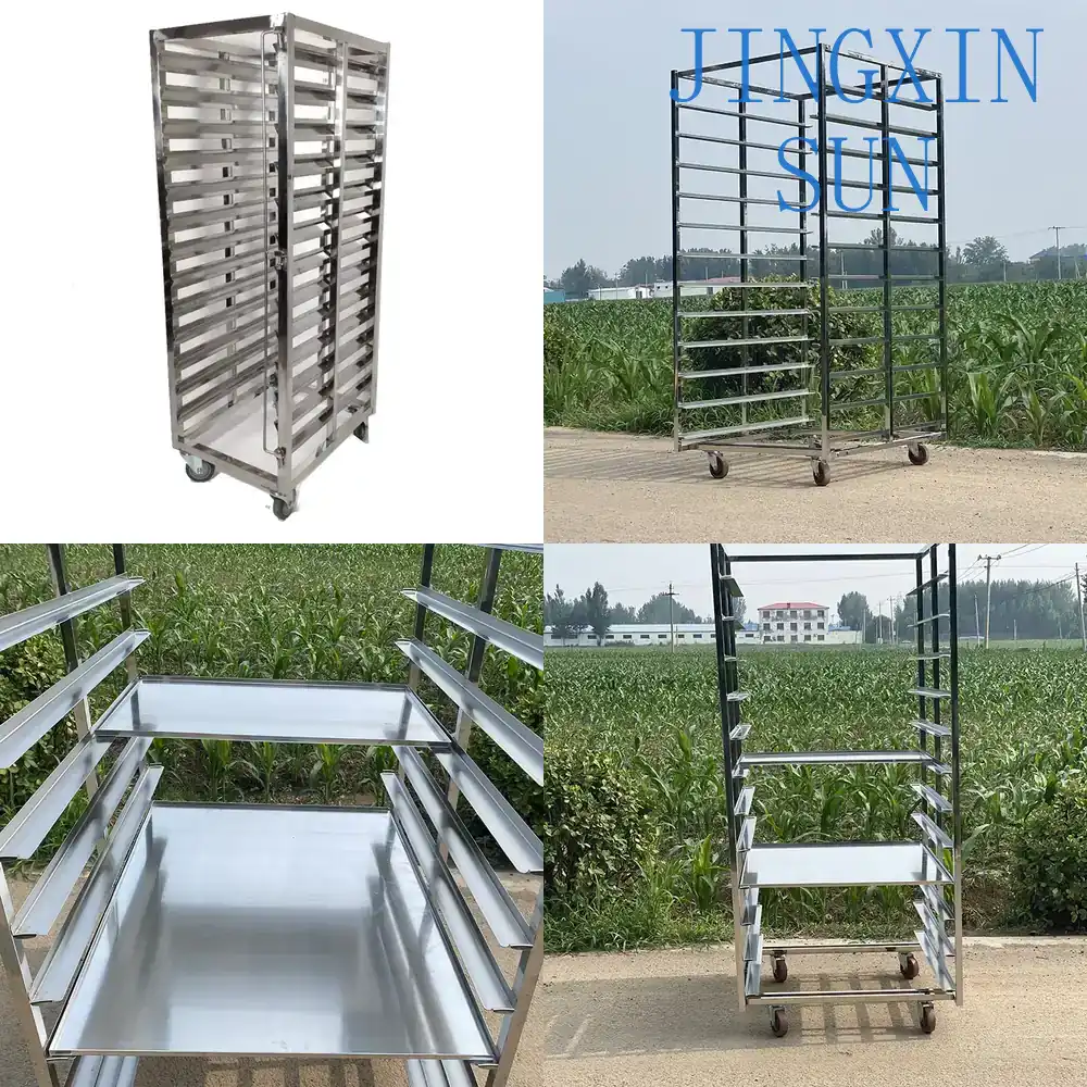 Kitchen Baking Cart - 304ステンレス鋼製キッチンフードパンオーブン冷却トレイカート、業務用ベーカリー機器GNパンラック用