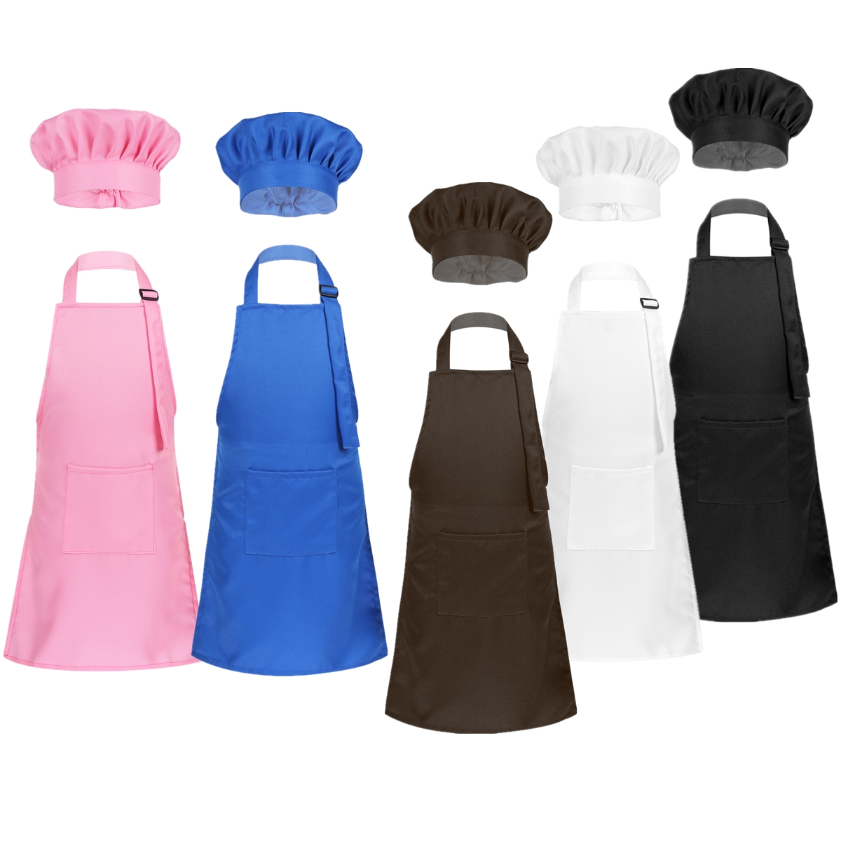 Kitchen Kids Baking Set - ユニセックス子供エプロン 調節可能なエプロンとシェフハットセット キッチン 調理 ベーキング 絵画