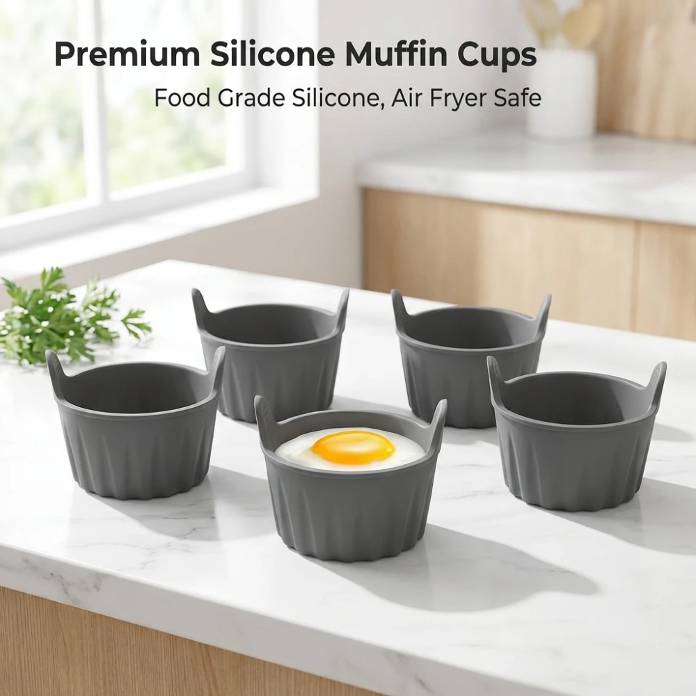 6個入りシリコンエアフライヤー型 DIYカップケーキベーキン - Kitchen Pro Baking Tray のレビューと価格