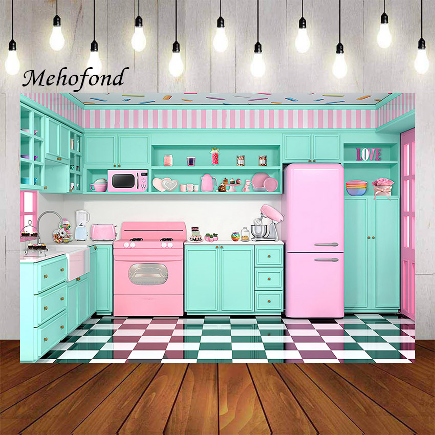 Mehofond写真の背景は老眼鏡キッチンピンクの女の子の調 - Kitchen Baking Background のレビューと価格