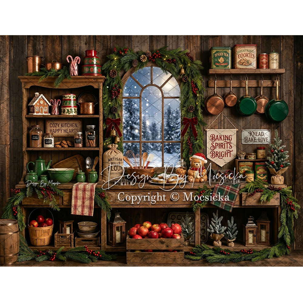 Mocsicka クリスマス素朴なキッチン背景写真撮影用ジン - Kitchen Baking Background のレビューと価格