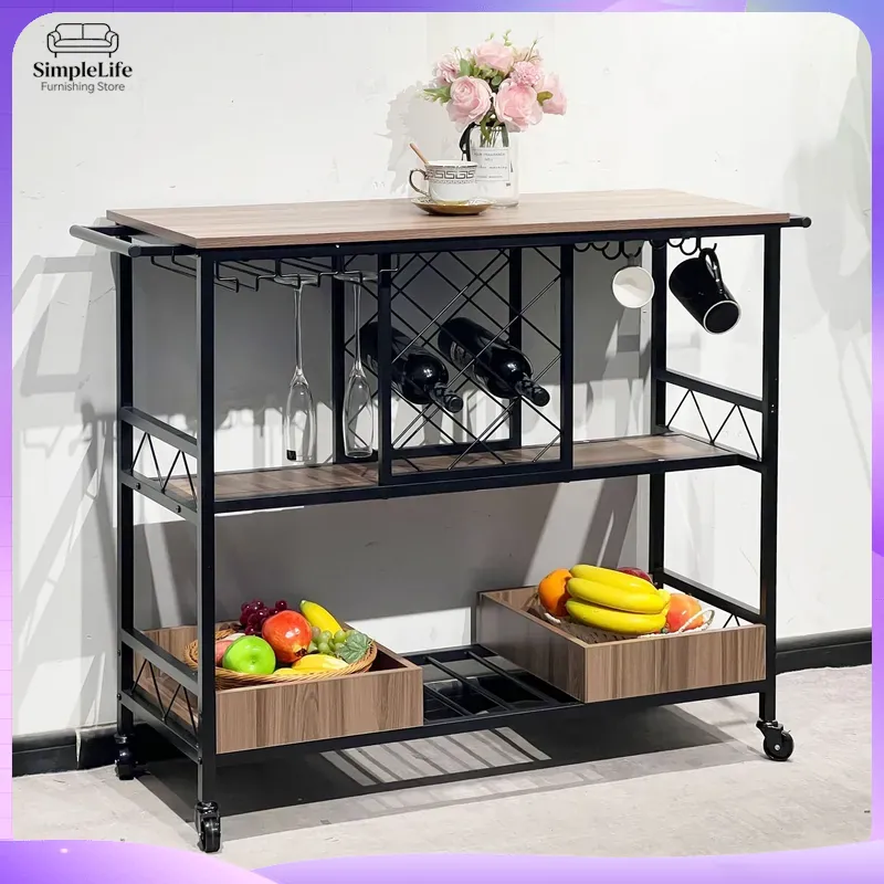 多機能キッチンカート、収納棚付き、調理、ベーキング、食品の準 - Kitchen Baking Cart のレビューと価格