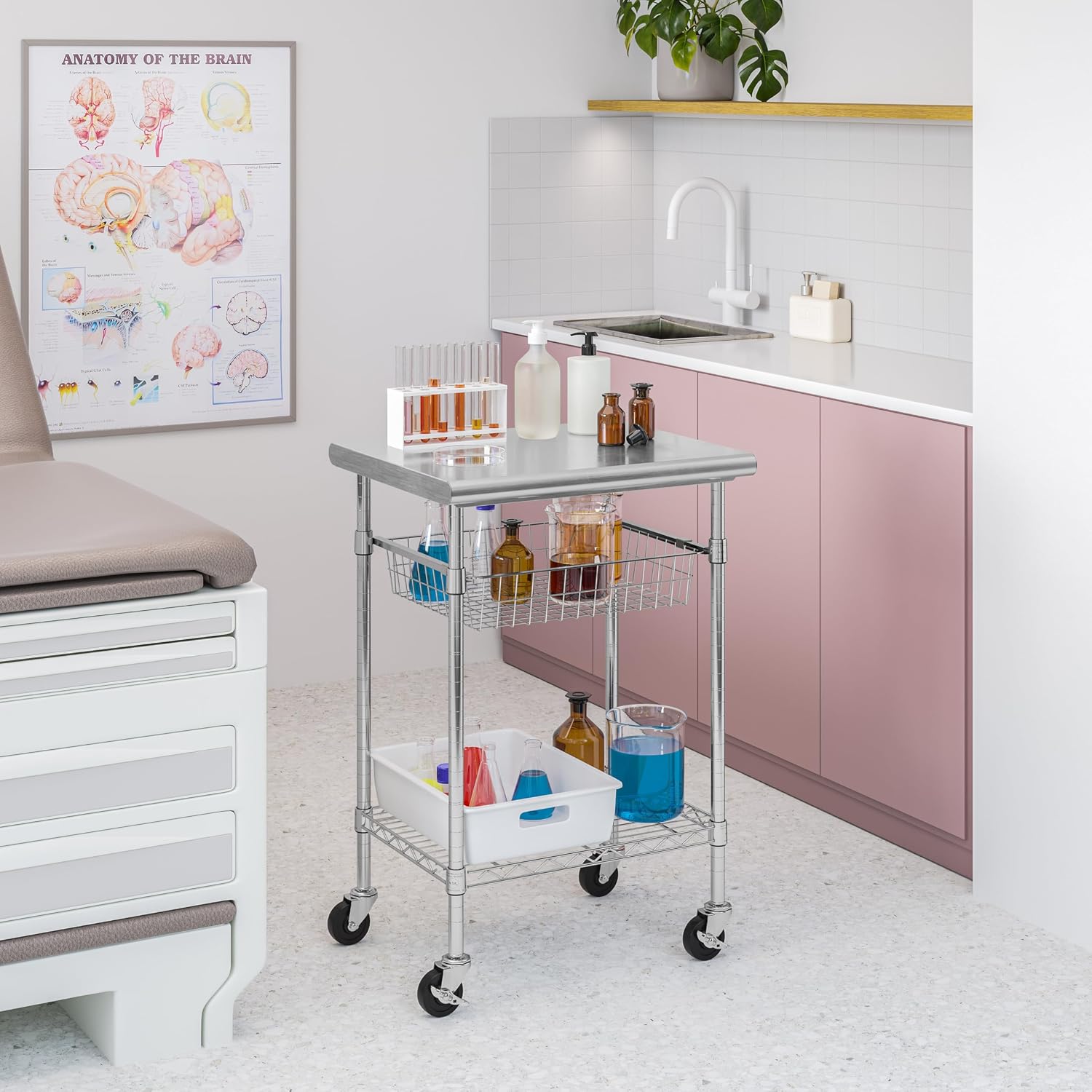 ステンレス製業務用調理台カート、モバイルキッチンアイランドワ - Kitchen Baking Cart のレビューと価格