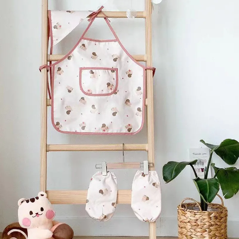 かわいい漫画子供エプロン袖シェフハットポケットセット子供クラ - Kitchen Kids Baking Set のレビューと価格