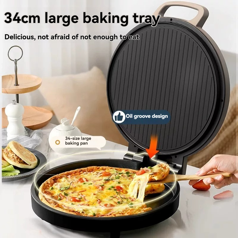 両面電気グリルパン 深さ3CM 多目的パンケーキメーカー ノ - Kitchen Baking Machine のレビューと価格