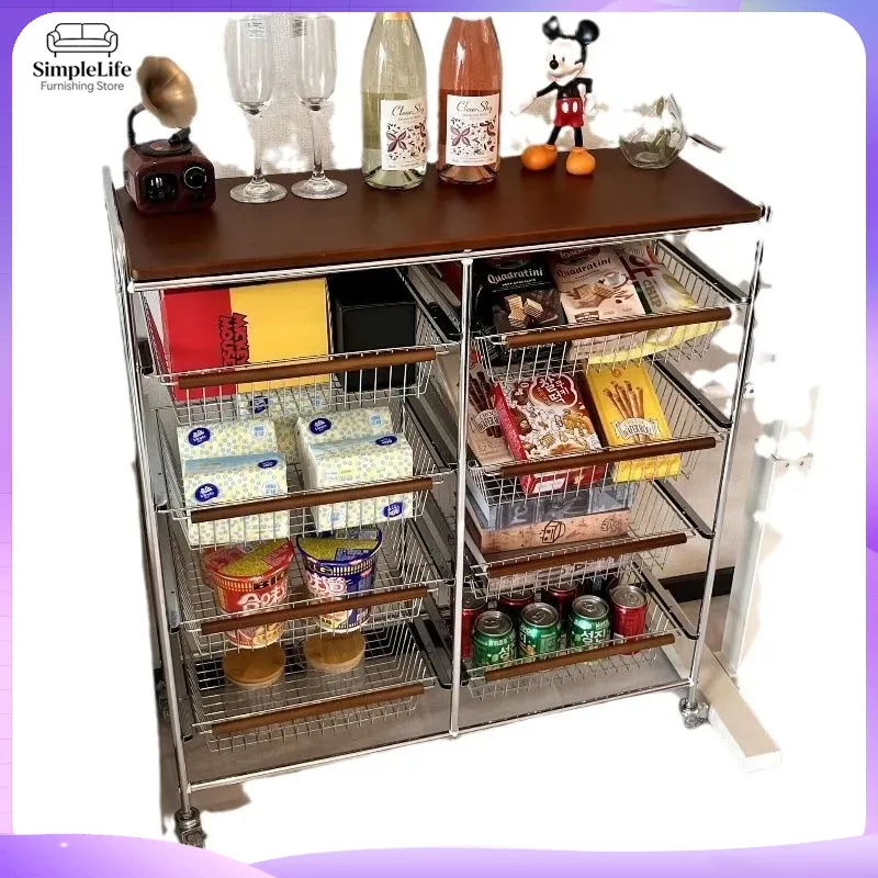 レトロキッチンカート（ホイール付き）移動式収納トロリー、調理 - Kitchen Baking Cart のレビューと価格