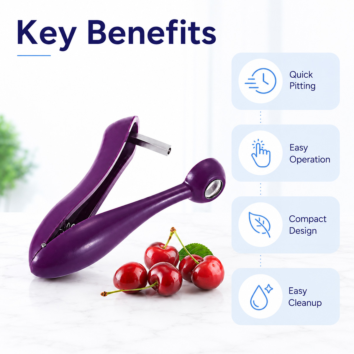 チェリーカーネルリムーバー ハンドヘルドチェリーピッターツー - Kitchen And Baking Tools のレビューと価格