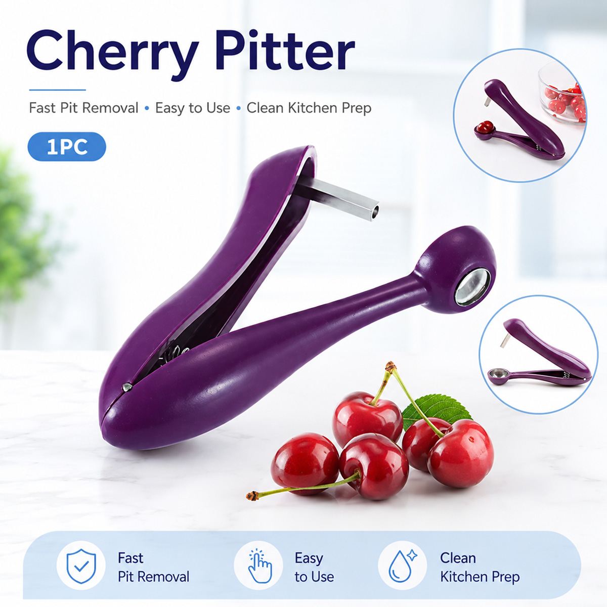 チェリーカーネルリムーバー ハンドヘルドチェリーピッターツー - Kitchen And Baking Tools のレビューと価格