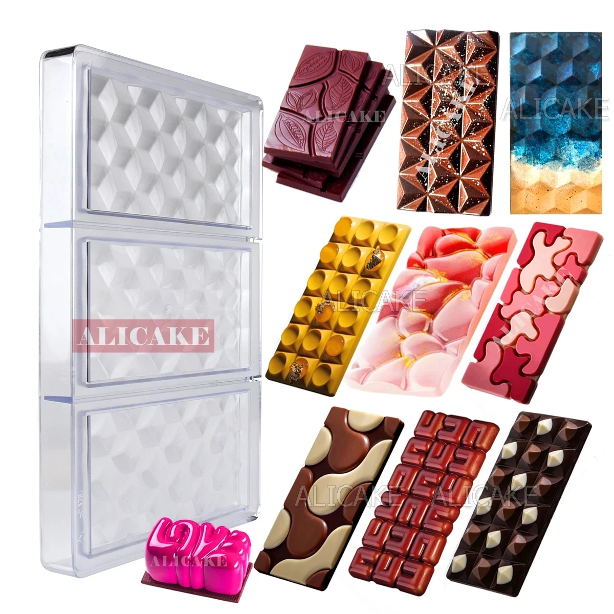 チョコレート型ポリカーボネートキャンディチョコレートバー金型 - Kitchen And Baking Tools のレビューと価格
