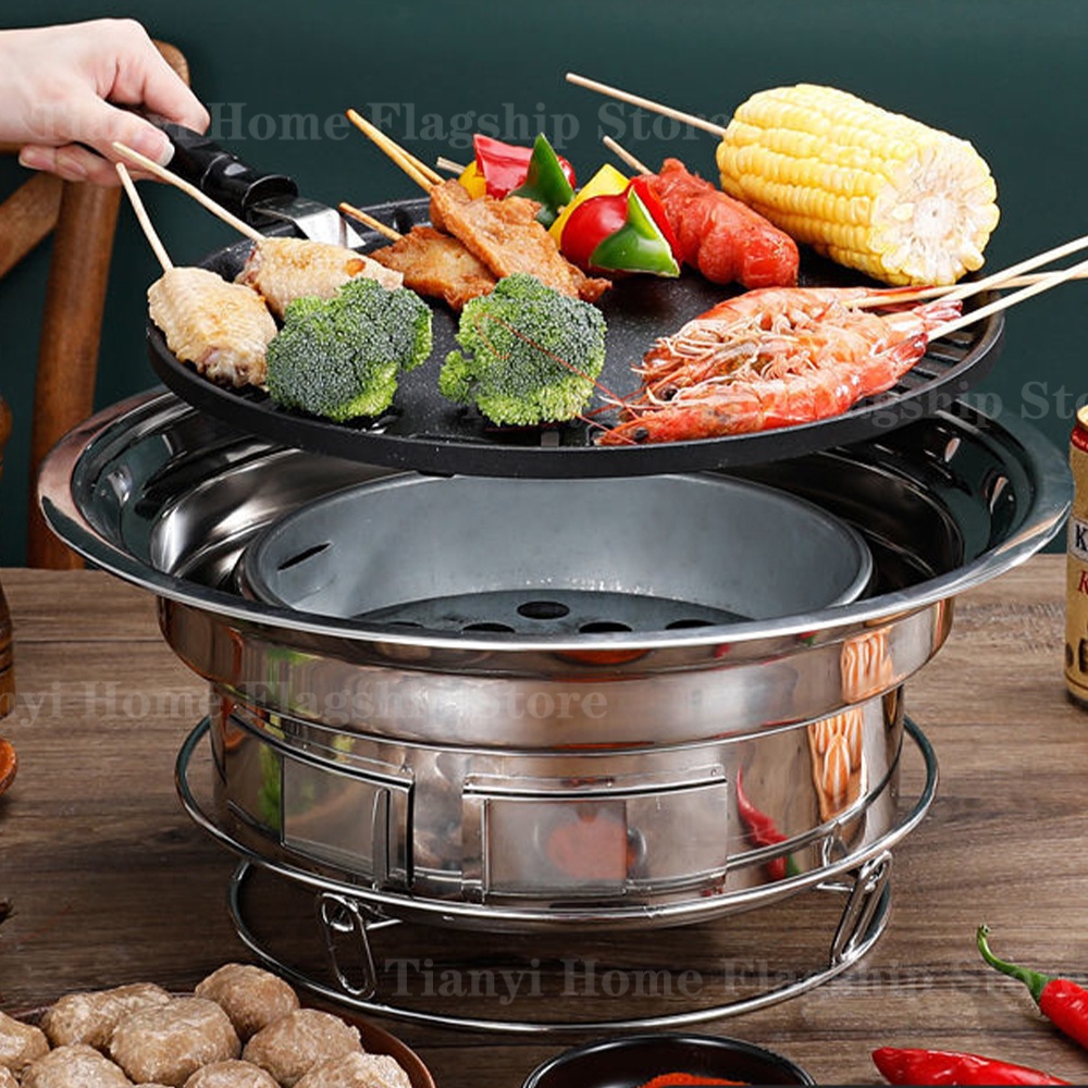 ステンレス鋼炭火グリルカーボンストーブバーベキューグリルラッ - Kitchen Baking Tray Rack のレビューと価格