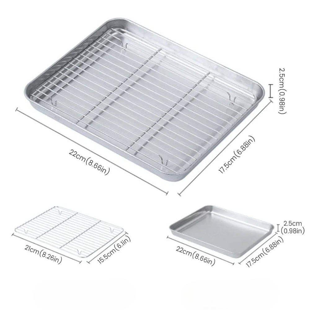 ワイヤーラック付きステンレス製ベーキングシート、均一加熱耐久 - Kitchen Baking Tray Rack のレビューと価格