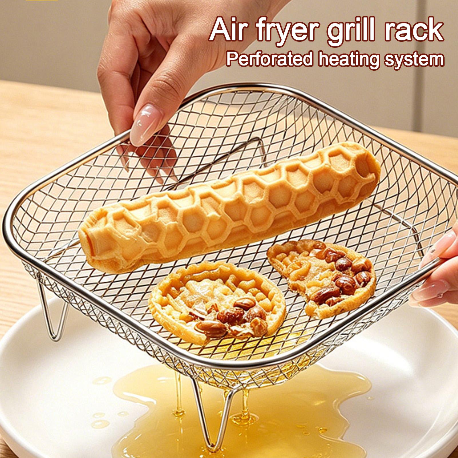 積み重ね可能なエアフライヤーグリルラックステンレス鋼BBQス - Kitchen Baking Tray Rack のレビューと価格