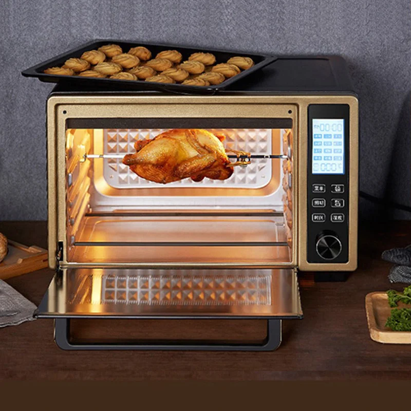 ステンレス鋼回転エアフライヤーフォークローストチキン串魚肉グ - Kitchen Baking Tray Rack のレビューと価格