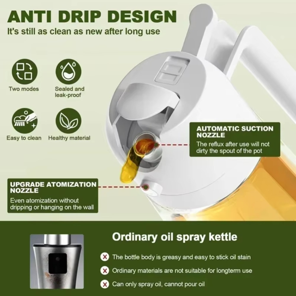 2in1 470ml プラスチック製スプレーオイルスプレーボ - Kitchen And Baking Tools のレビューと価格