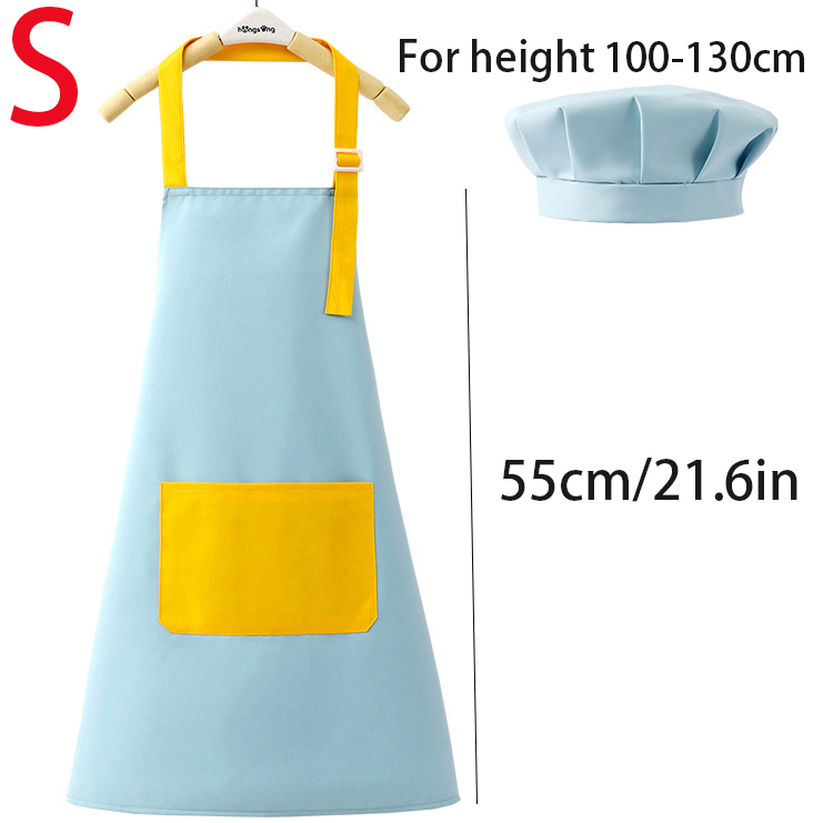キッズエプロンとシェフハットセット 調節可能 大きなポケット - Kitchen Kids Baking Set のレビューと価格
