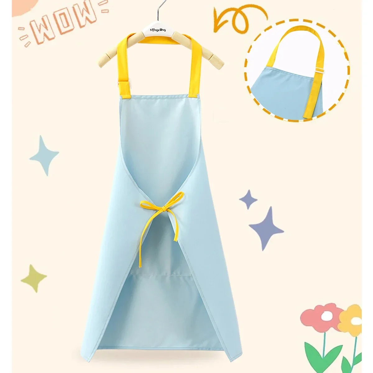 キッズエプロンとシェフハットセット 調節可能 大きなポケット - Kitchen Kids Baking Set のレビューと価格