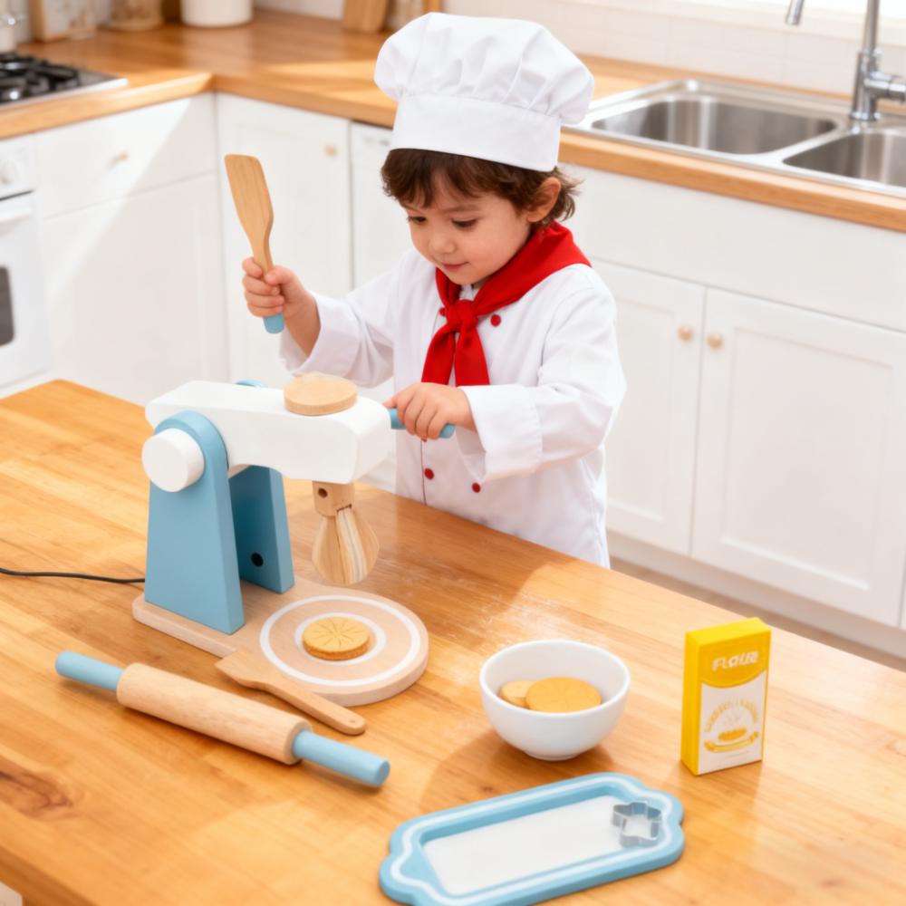 木製ごっこ遊びキッチンセット 子供用 ミニクッキング＆ベーキ - Kitchen Kids Baking Set のレビューと価格