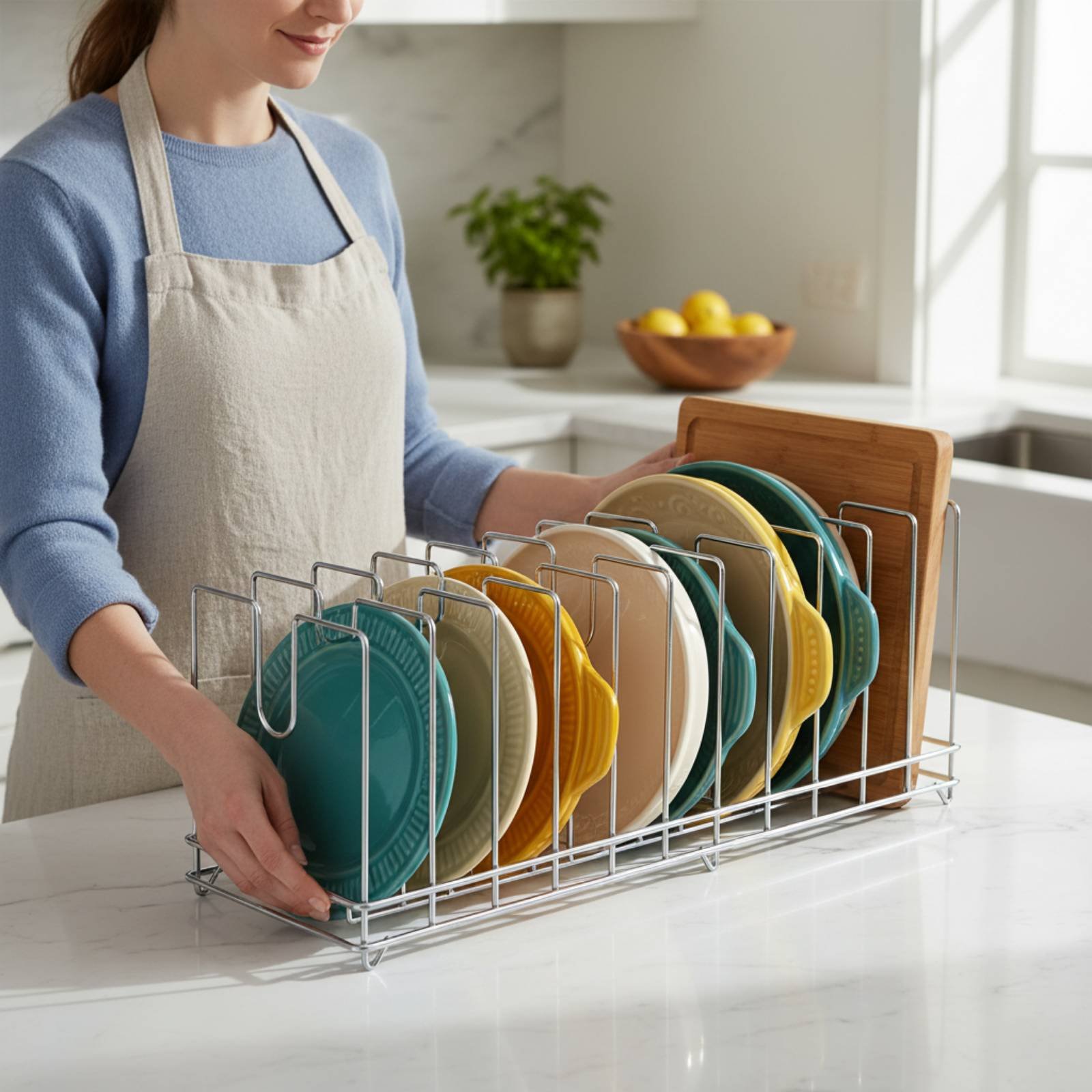 ピザパンラック省スペースベーキングトレイホルダー鍋蓋スタンド - Kitchen Baking Tray Rack のレビューと価格