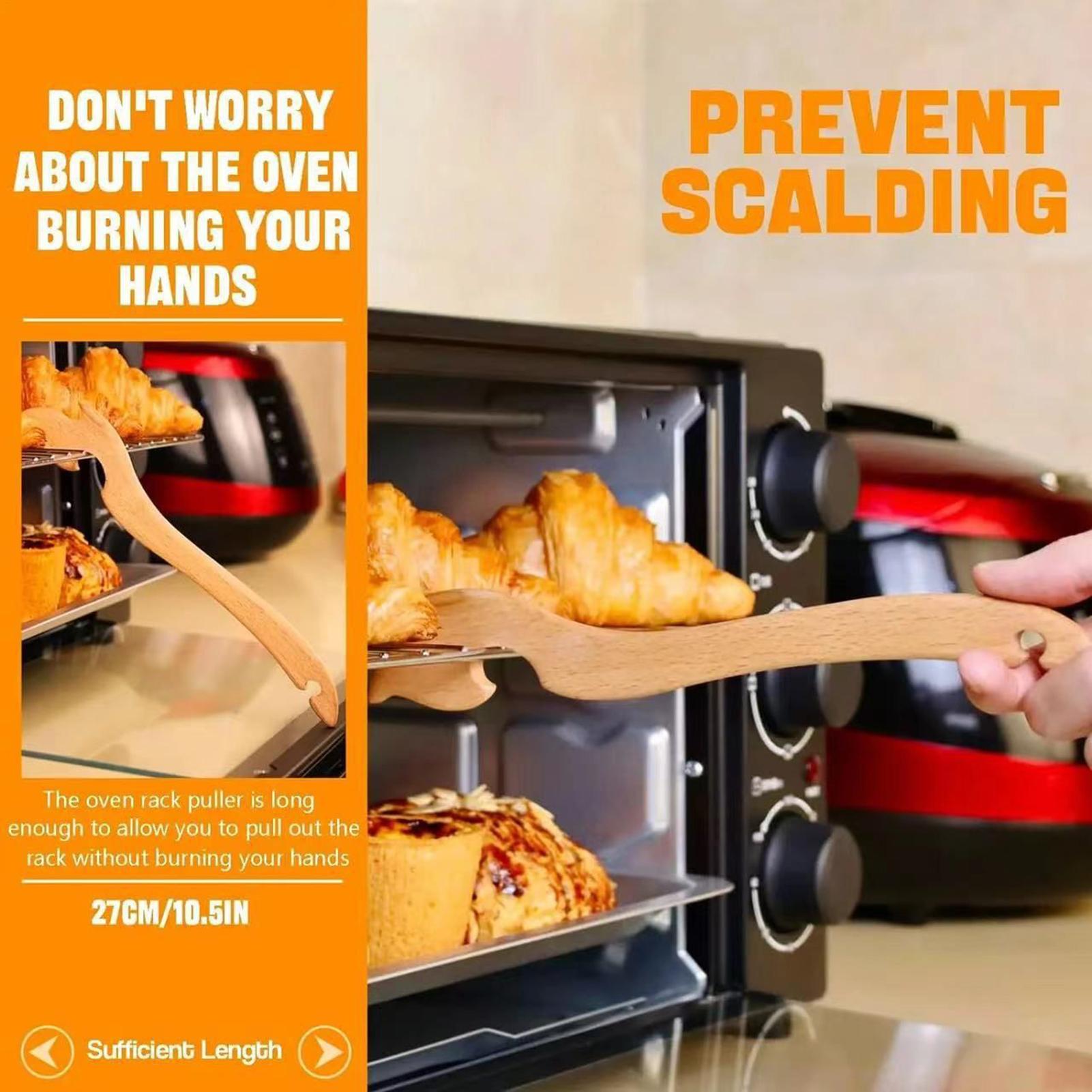 オーブンラックプルツール 木製ロングハンドル 耐熱 キッチン - Cool Kitchen Baking Gadgets のレビューと価格