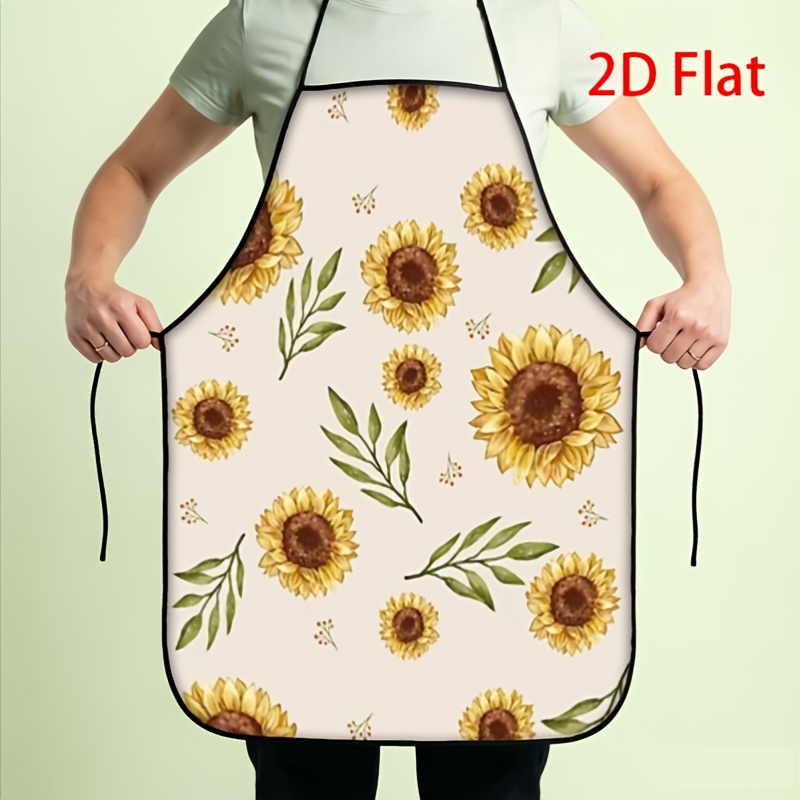 2Dプリントされたクリエイティブなエプロン、ひまわり柄、ベー - Kitchen Baking Background のレビューと価格